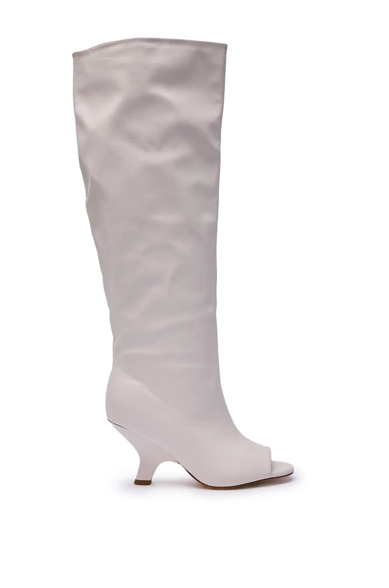 AZALEA WANG SIZANI WHITE WEDGE SLOUCHY BOOT sold by AKIRA product image thumbnail 4
