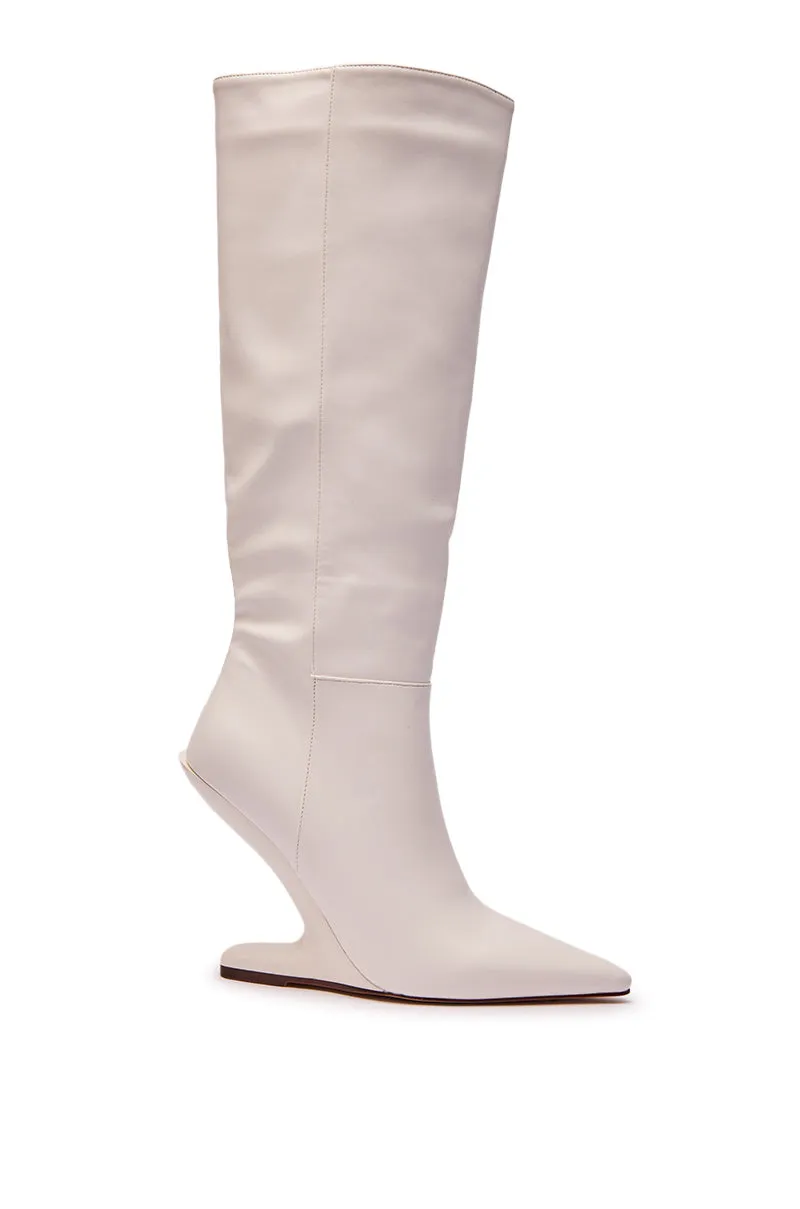 AZALEA WANG HAKIM WHITE WEDGE BOOT sold by AKIRA product image thumbnail 5