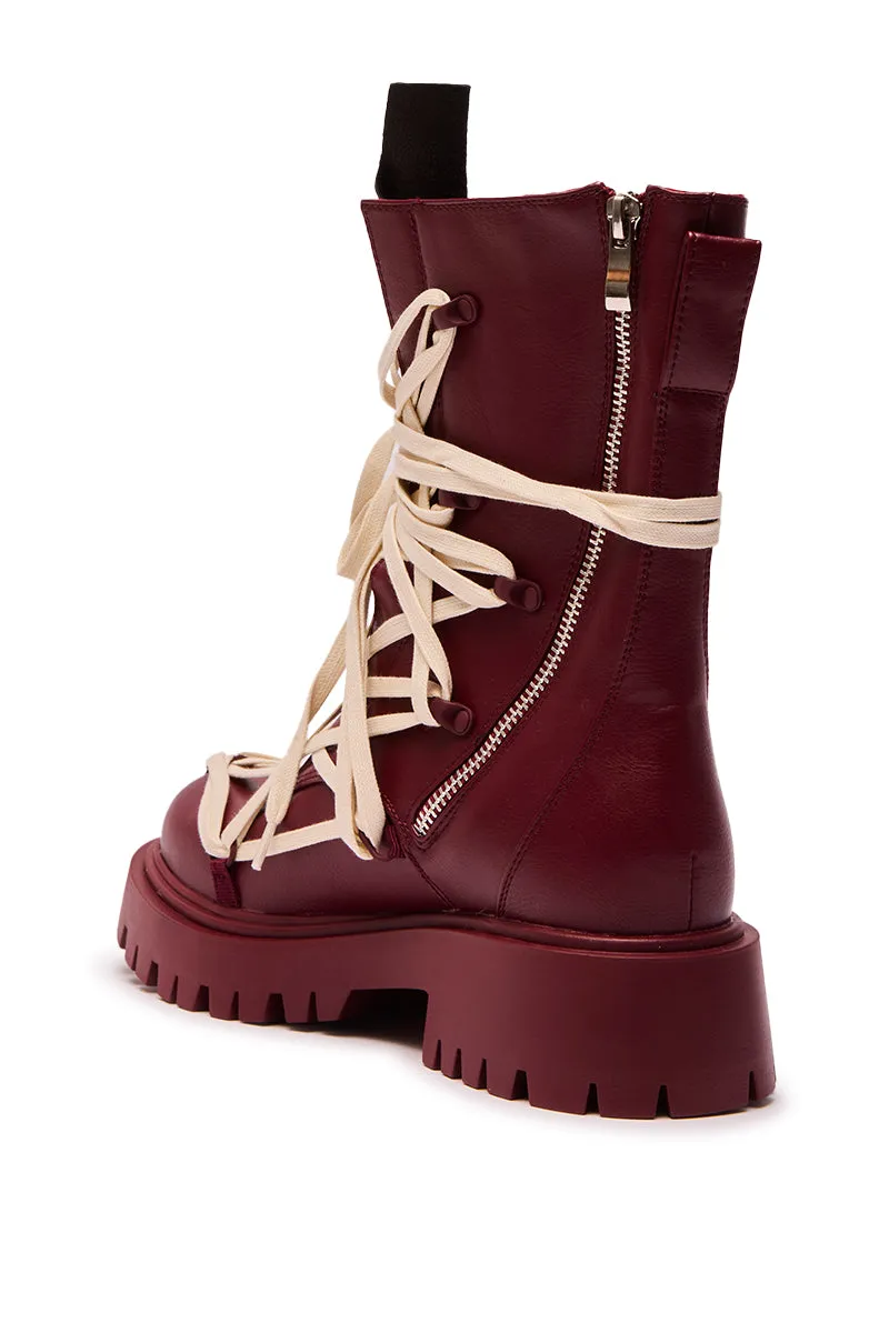 AZALEA WANG ARJUN BURGUNDY LACE DETAIL BOOTIE sold by AKIRA product image thumbnail 5