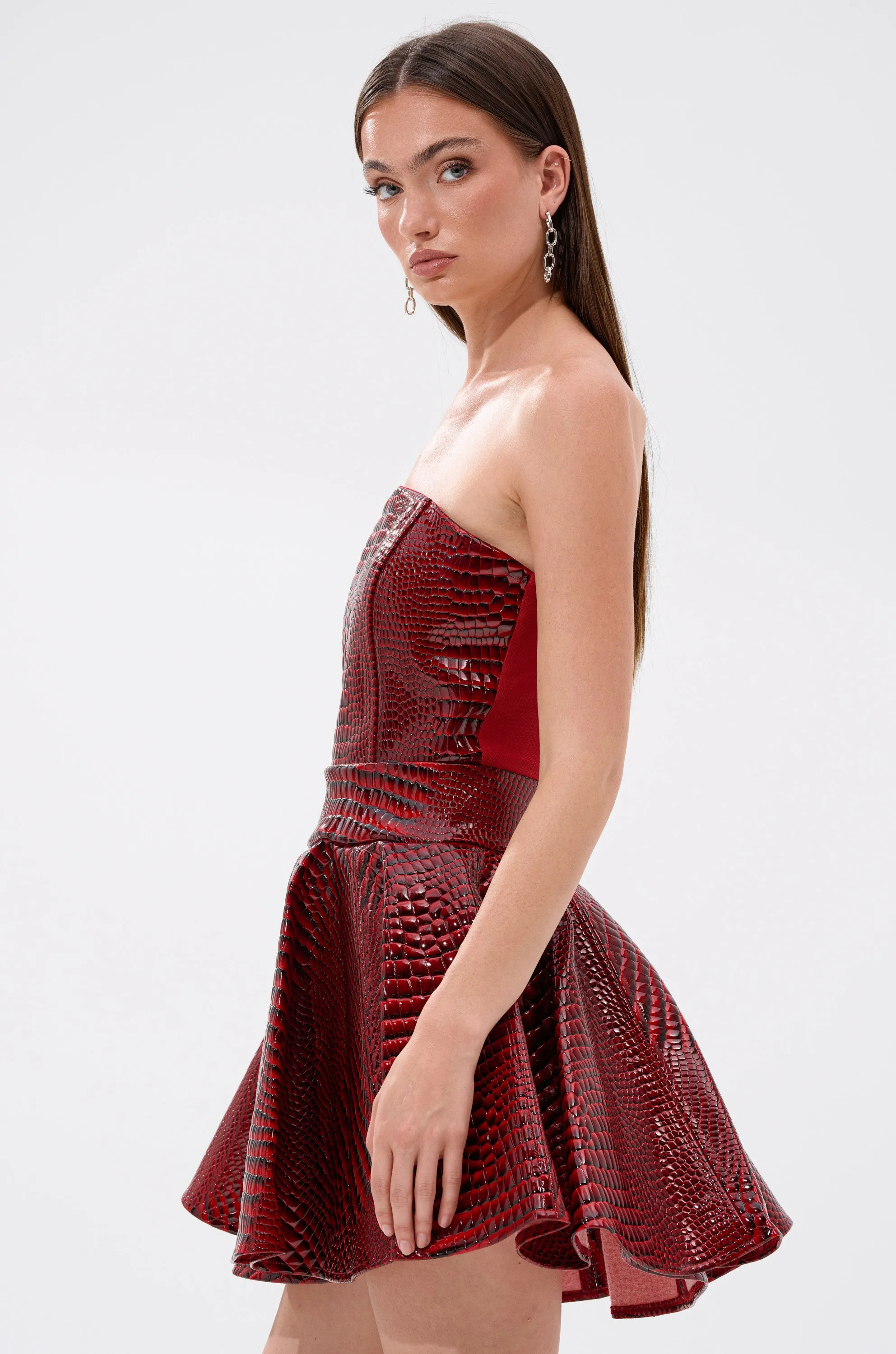 VAL PU MINI DRESS IN CROC PRINT sold by AKIRA product image thumbnail 2