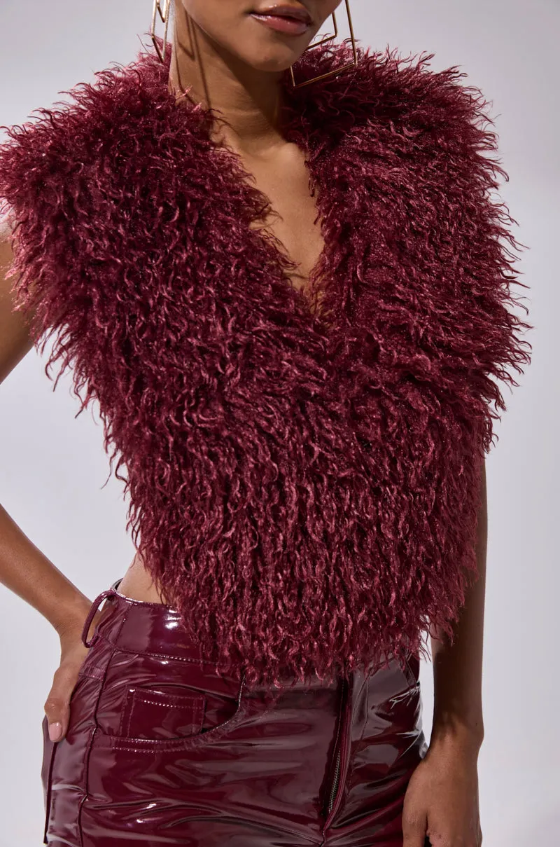 TARA FAUX FUR HALTER TOP sold by AKIRA product image thumbnail 5