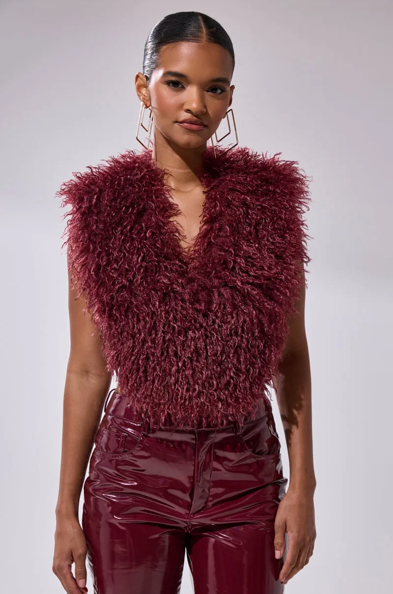 TARA FAUX FUR HALTER TOP sold by AKIRA product image thumbnail 3