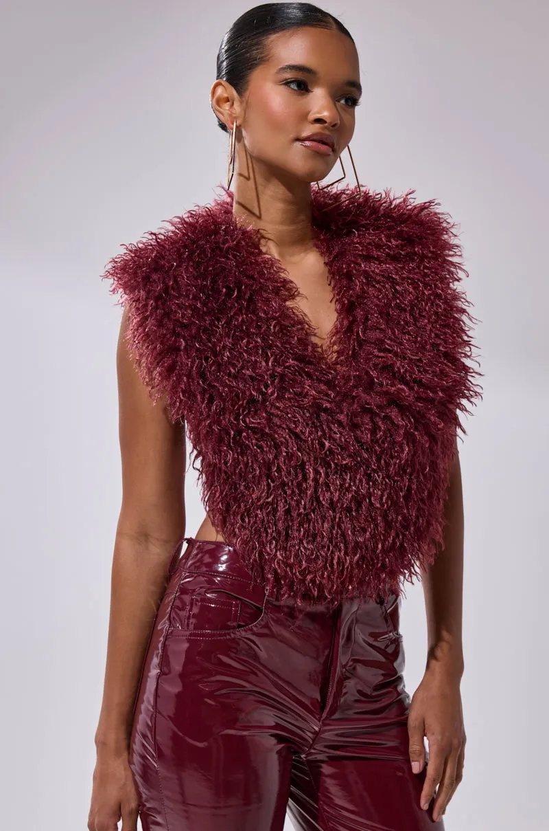 TARA FAUX FUR HALTER TOP sold by AKIRA product image thumbnail 2