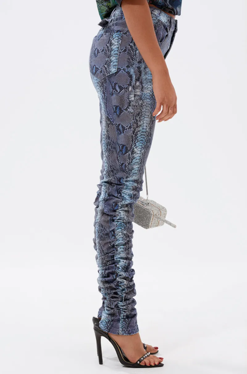 DAYS END RUCHED STACKED SNAKE SKINNY DENIM sold by AKIRA product image thumbnail 2