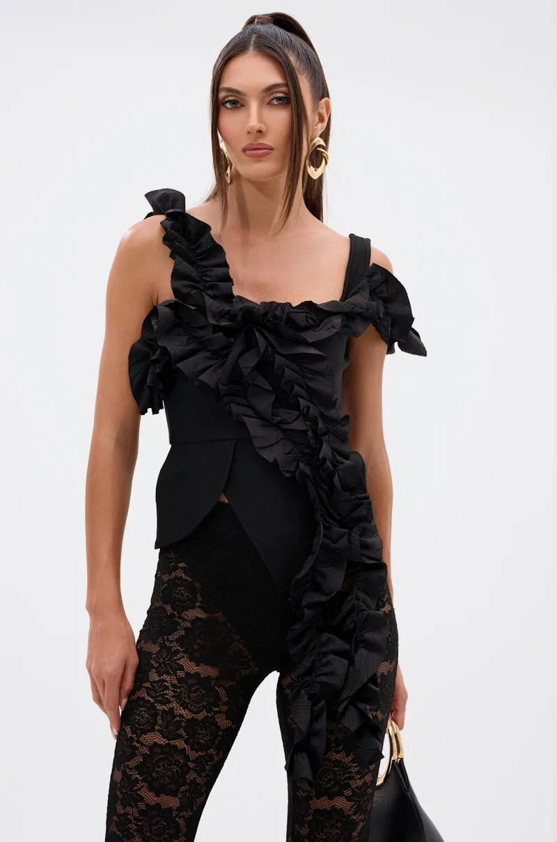 RUFFLES EVERYWHERE BANDAGE BLOUSE sold by AKIRA product image thumbnail 2