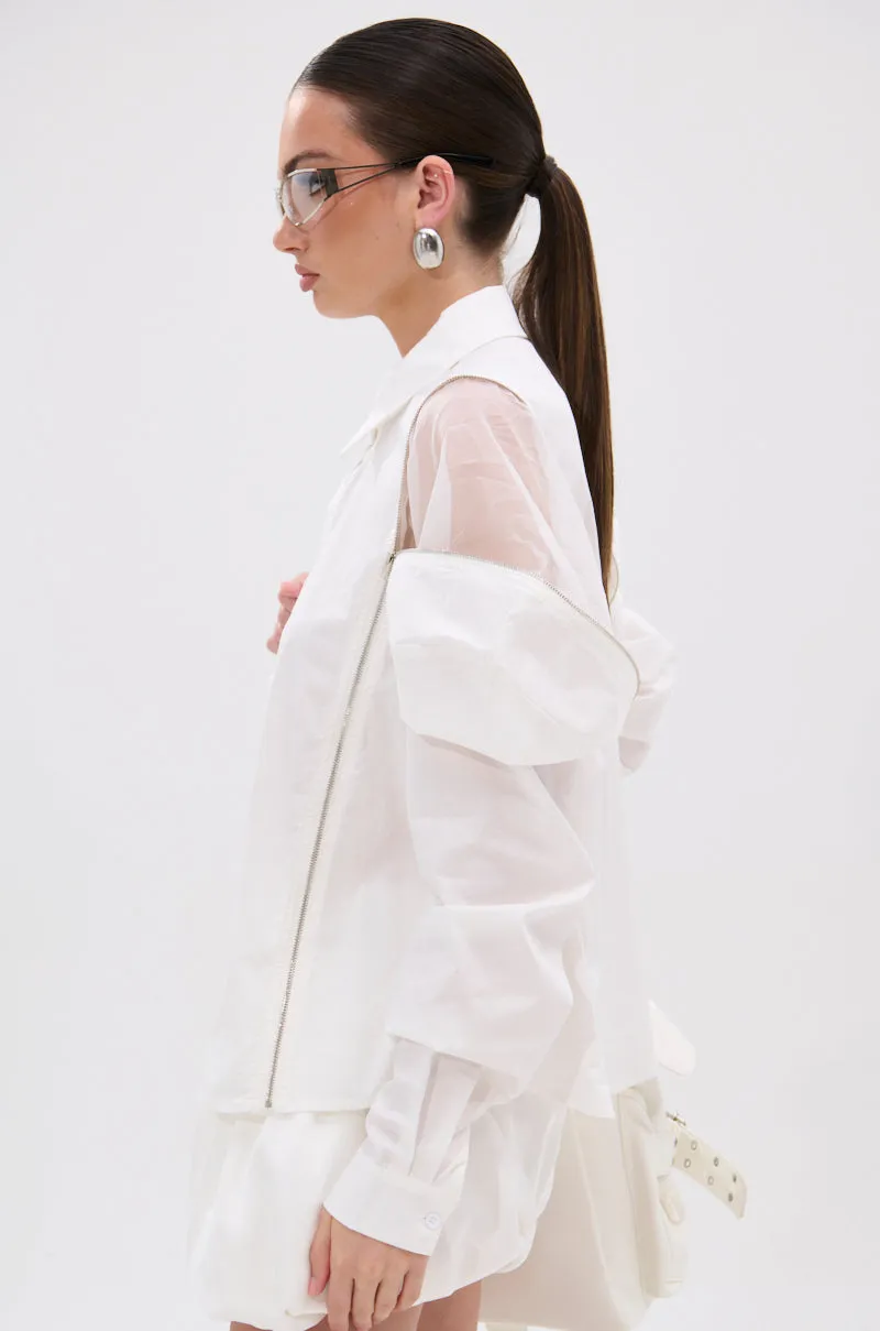 UNZIP ME BLOUSE IN WHITE sold by AKIRA product image thumbnail 4