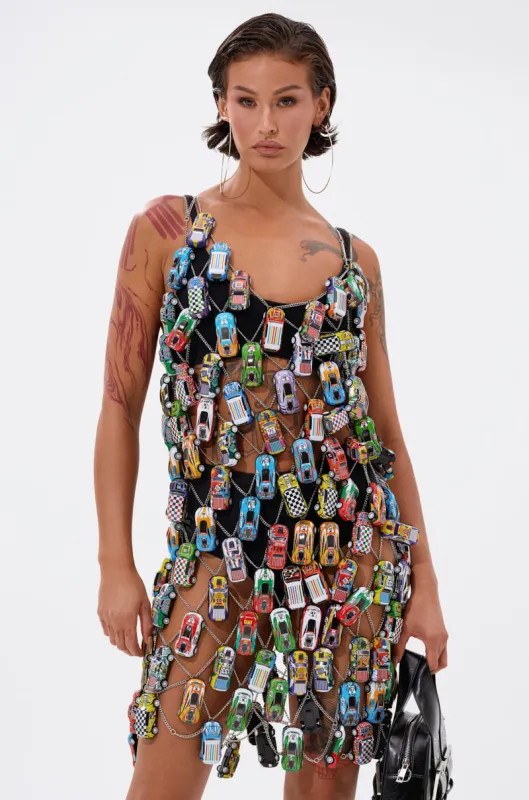 CAN'T CATCH ME CAR CHAIN MINI DRESS sold by AKIRA