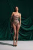 LENNON SATIN MESH PRINTED JUMPSUIT sold by AKIRA