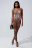 LENNON SATIN MESH PRINTED JUMPSUIT sold by AKIRA