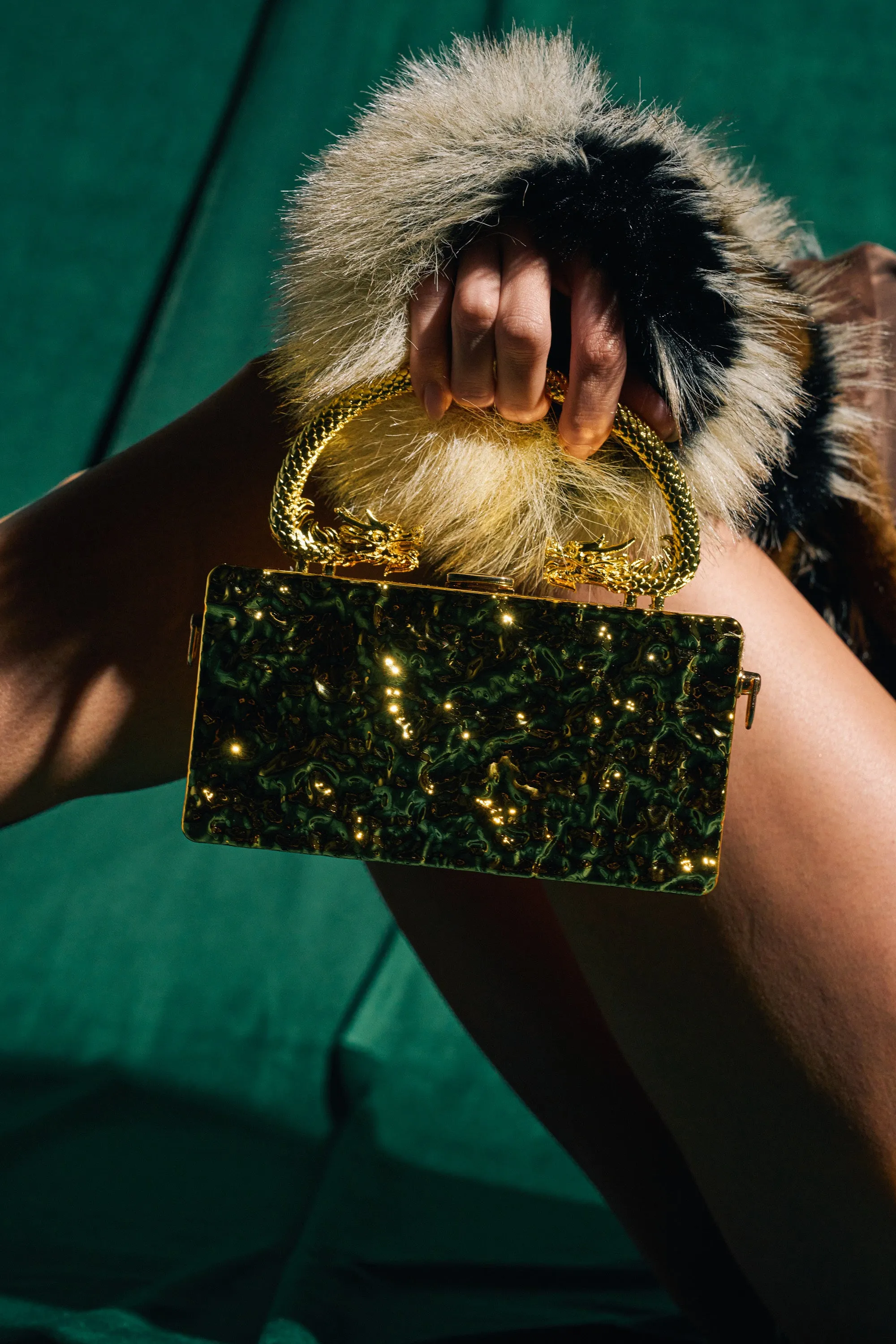 MY KINGDOM CHROME PURSE sold by AKIRA