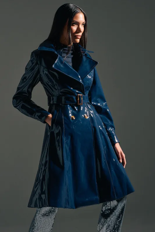 MITICA PATENT TRENCH IN NAVY sold by AKIRA