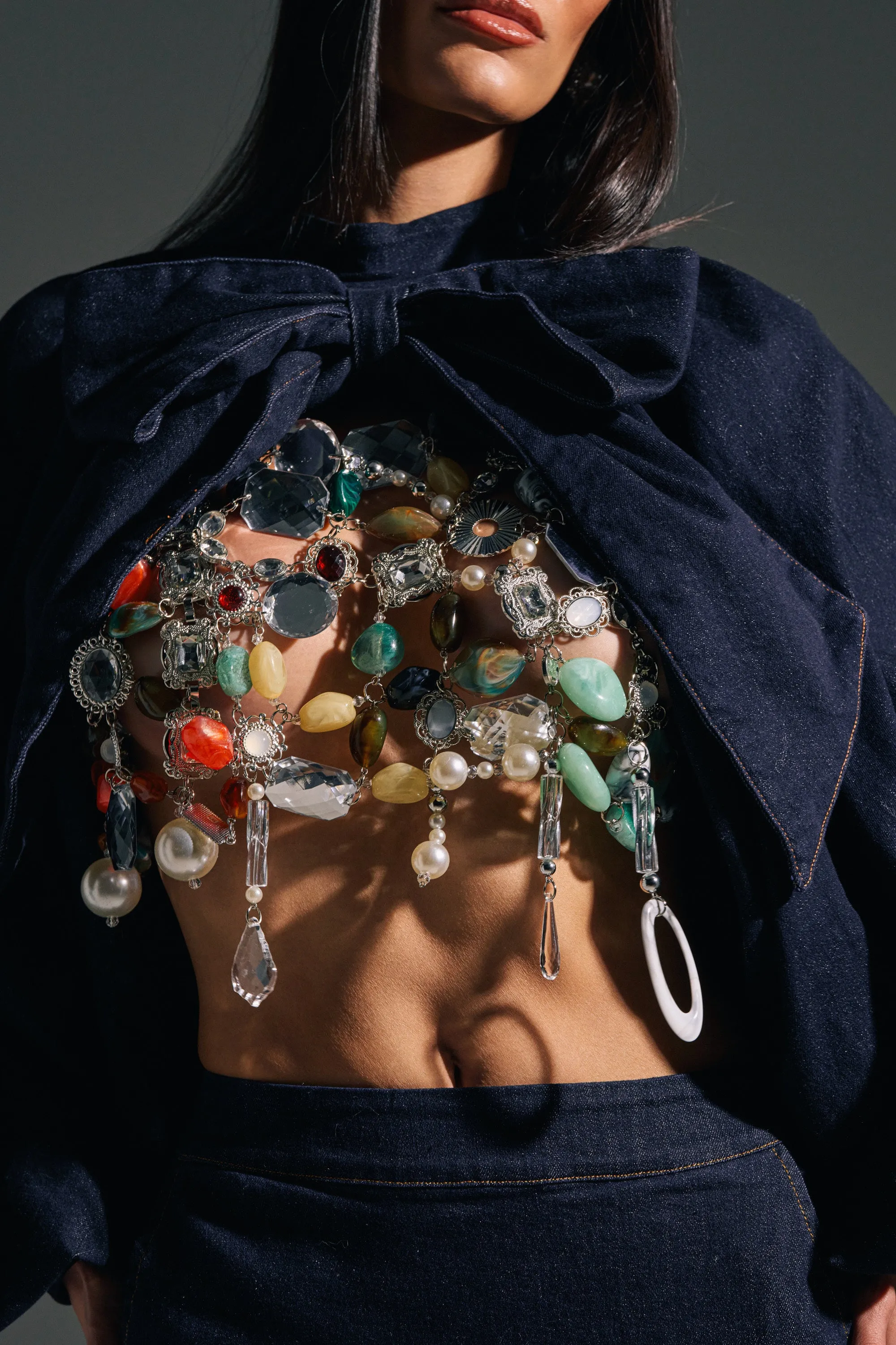 SHAKE IT QUEEN BEADED BRALETTE sold by AKIRA