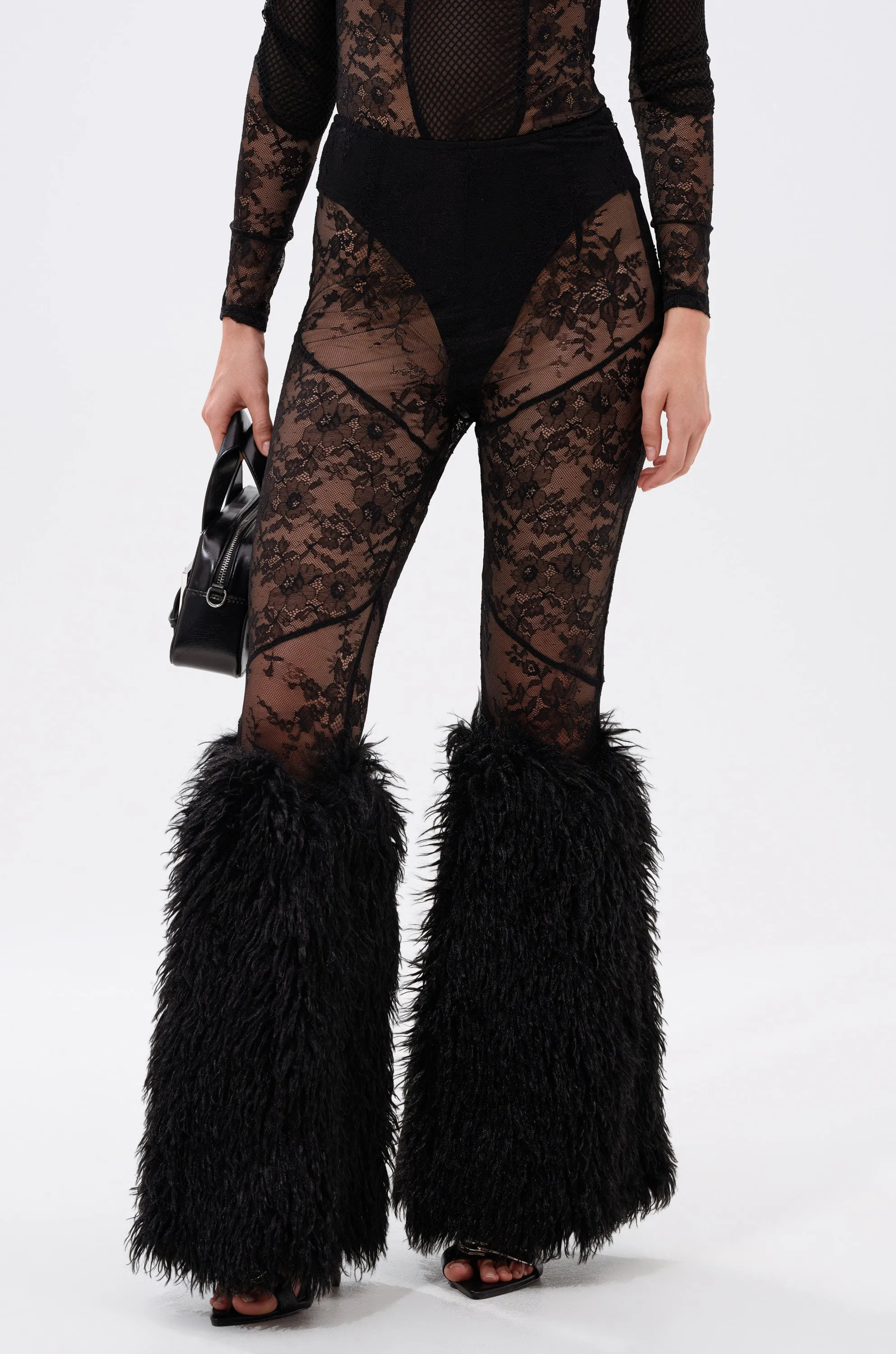FEELING GOOD LACE LEGGING WITH FUR TRIM sold by AKIRA product image thumbnail 3