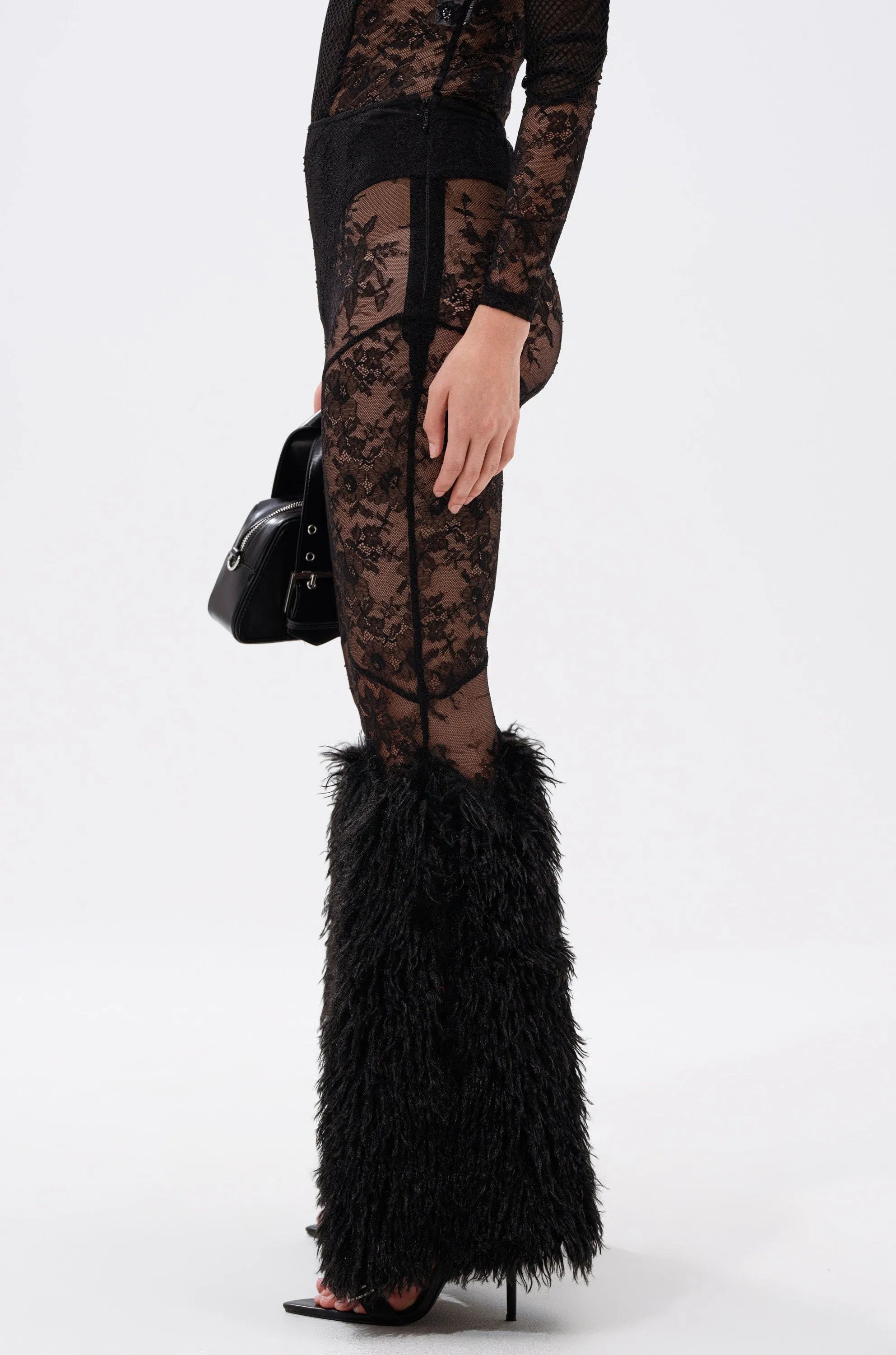 FEELING GOOD LACE LEGGING WITH FUR TRIM sold by AKIRA product image thumbnail 5