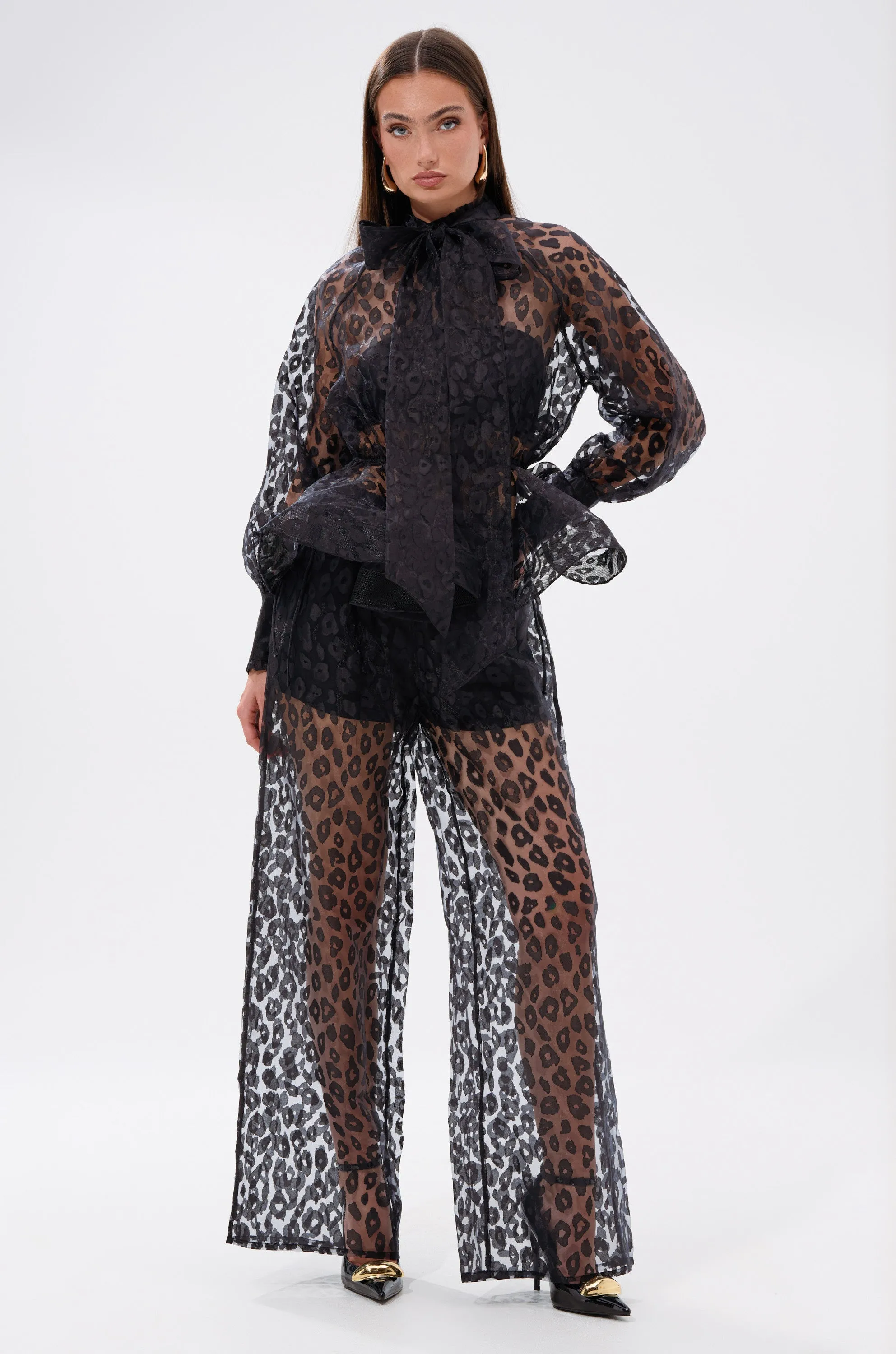 CHEETAH SISTA PALAZZO PANT sold by AKIRA product image thumbnail 2