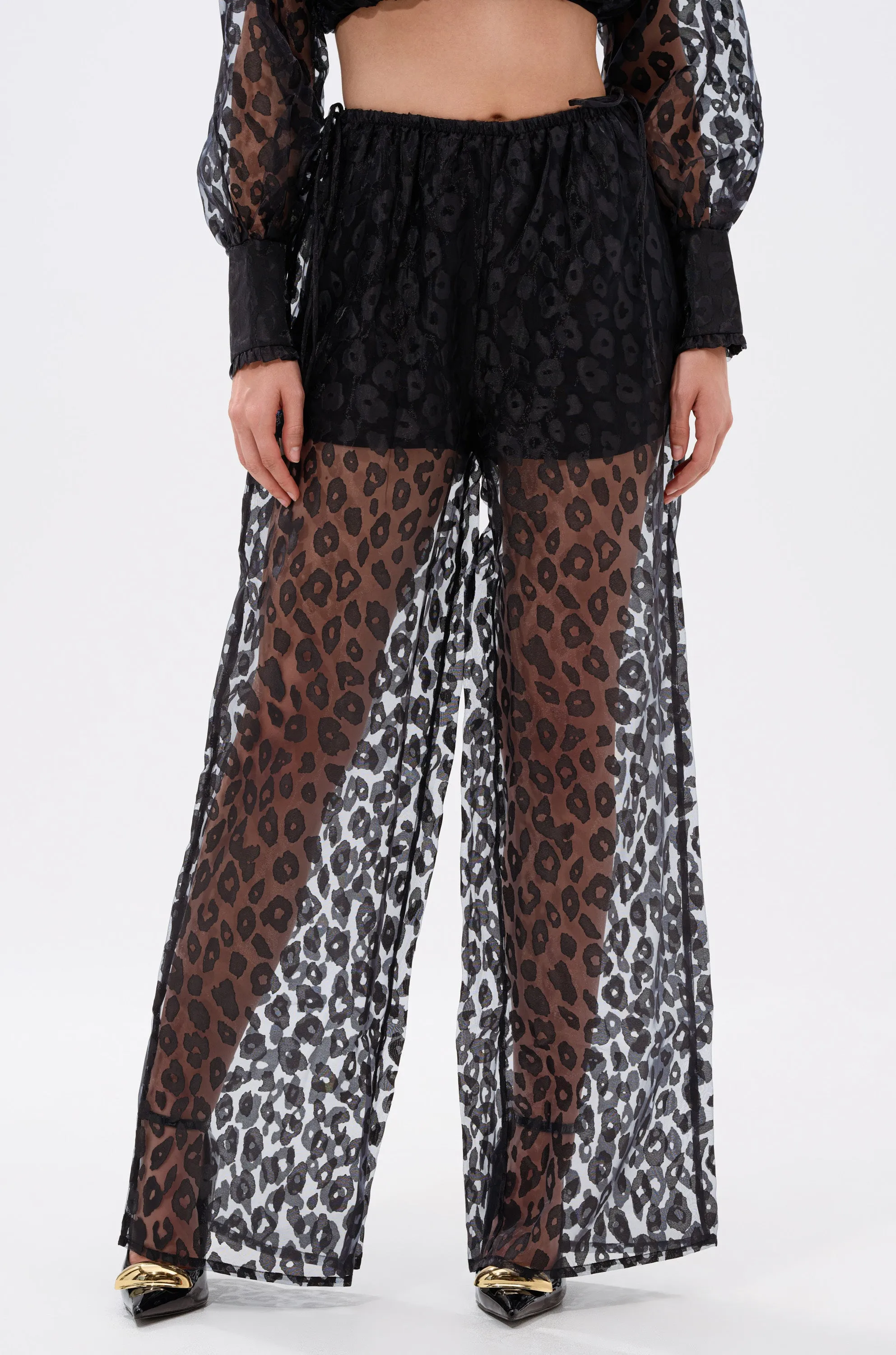 CHEETAH SISTA PALAZZO PANT sold by AKIRA product image thumbnail 5