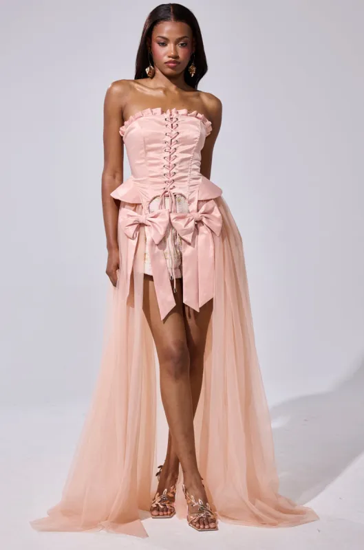 HIGH TEA TULLE TRIM CORSET sold by AKIRA