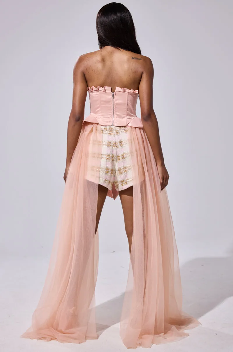 HIGH TEA TULLE TRIM CORSET sold by AKIRA product image thumbnail 5