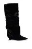 AZALEA WANG ZYLLA BLACK PATENT WEDGE RUCHED BOOT sold by AKIRA
