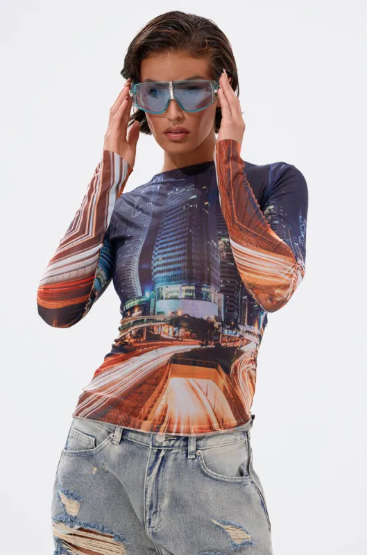 CITY LOVER MESH LONG SLEEVE sold by AKIRA