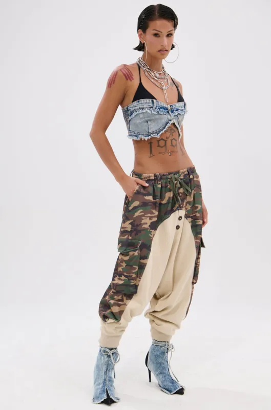 DOWN FOR IT CAMO JOGGER sold by AKIRA