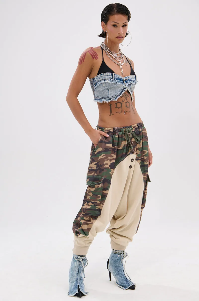 DOWN FOR IT CAMO JOGGER sold by AKIRA