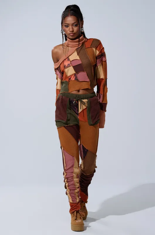 CATCH FEELINGS PATCHWORK LEGGING sold by AKIRA