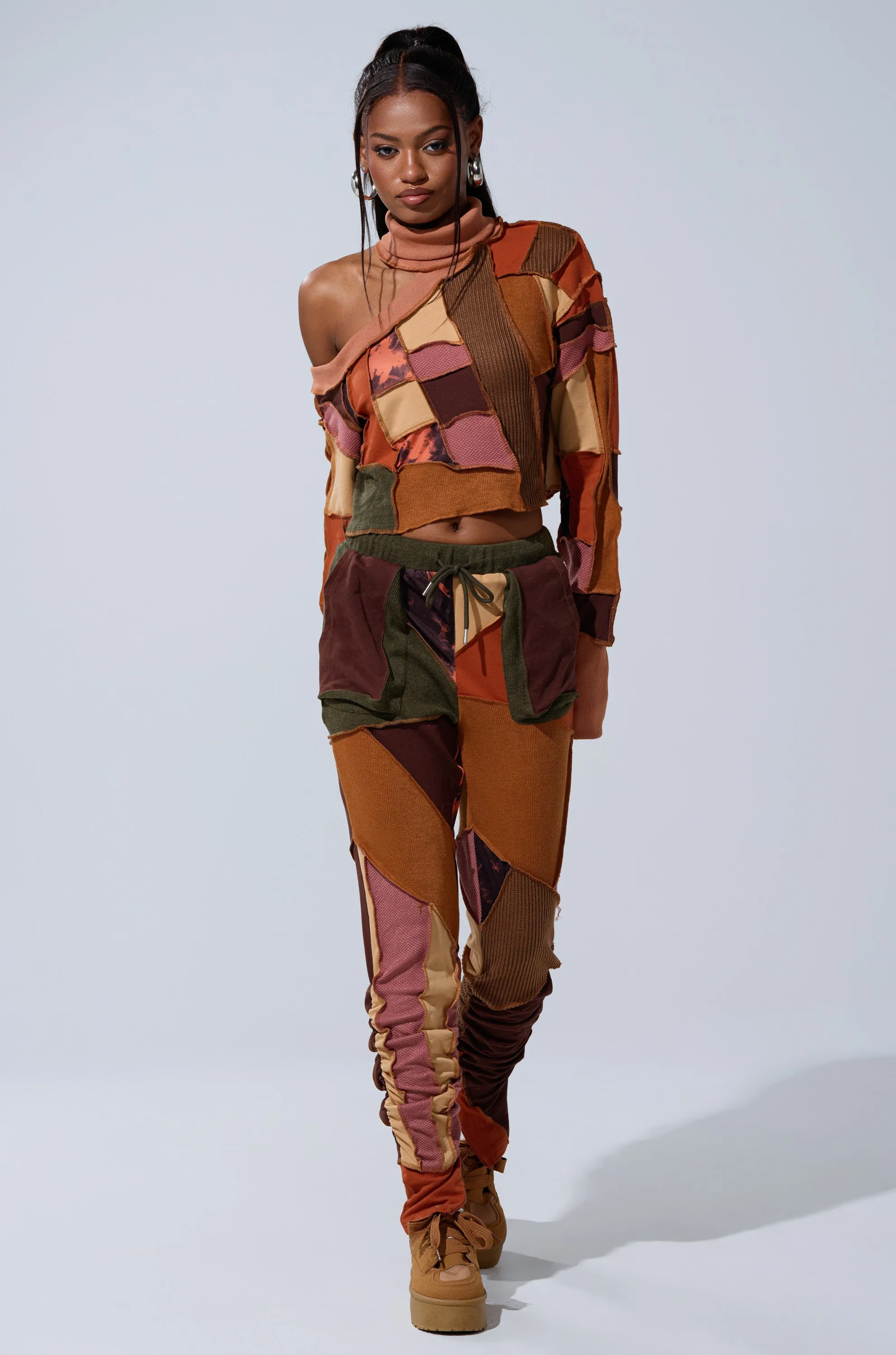 CATCH FEELINGS PATCHWORK LEGGING sold by AKIRA