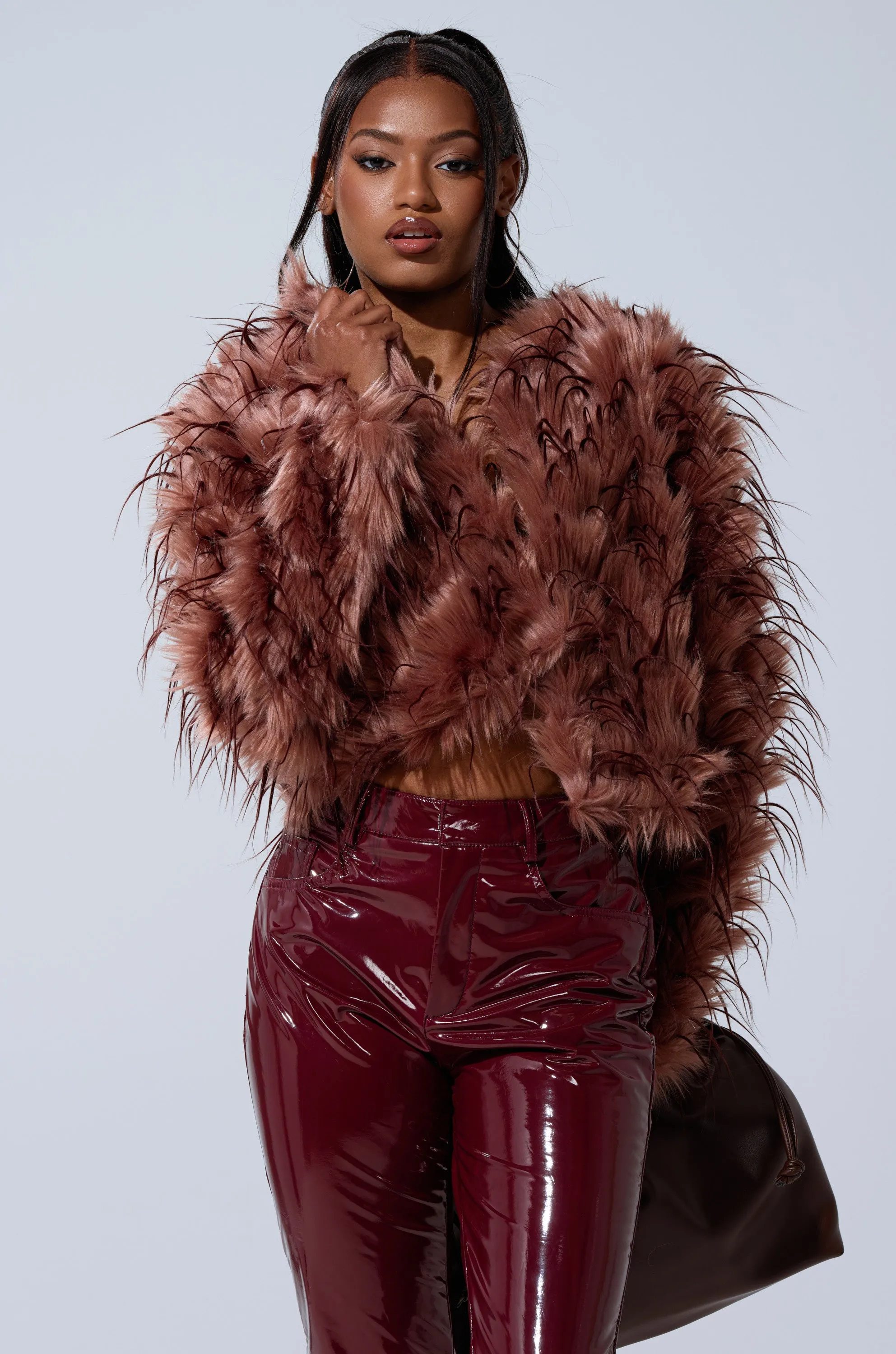 PIPER TEXTURED FAUX FUR COAT sold by AKIRA product image thumbnail 3
