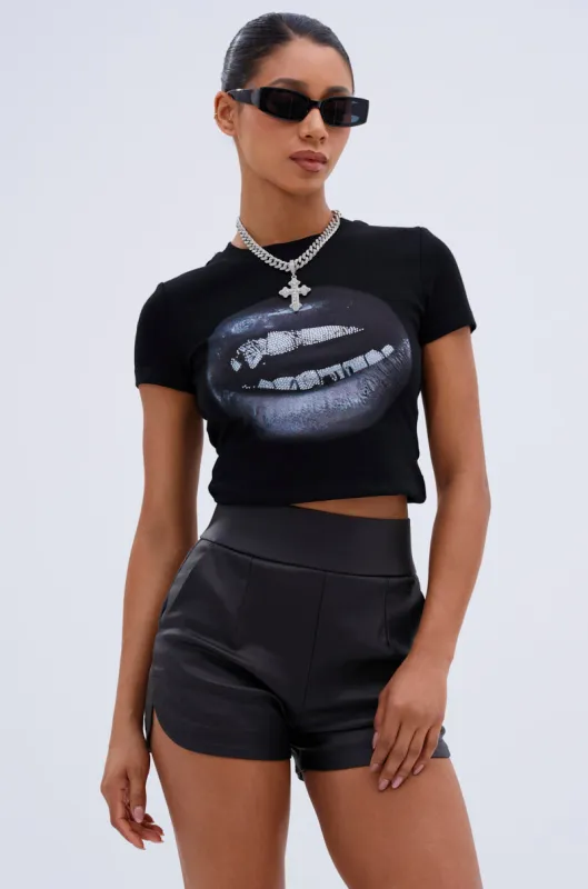 DIAMONDS ON MY GRILLZ GRAPHIC TEE sold by AKIRA