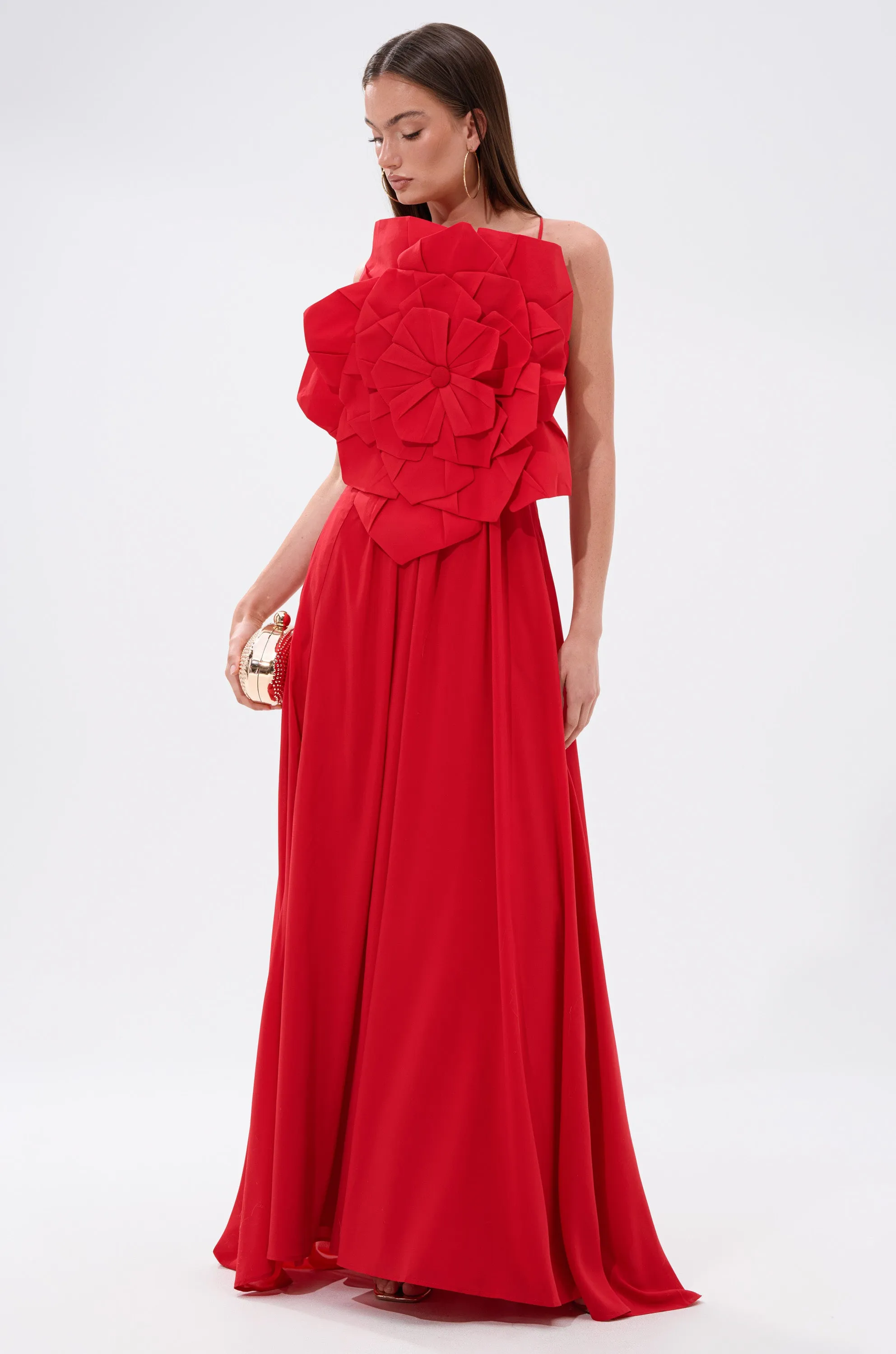 LANIE MAXI DRESS WITH FLOWER APPLIQUE sold by AKIRA product image thumbnail 3