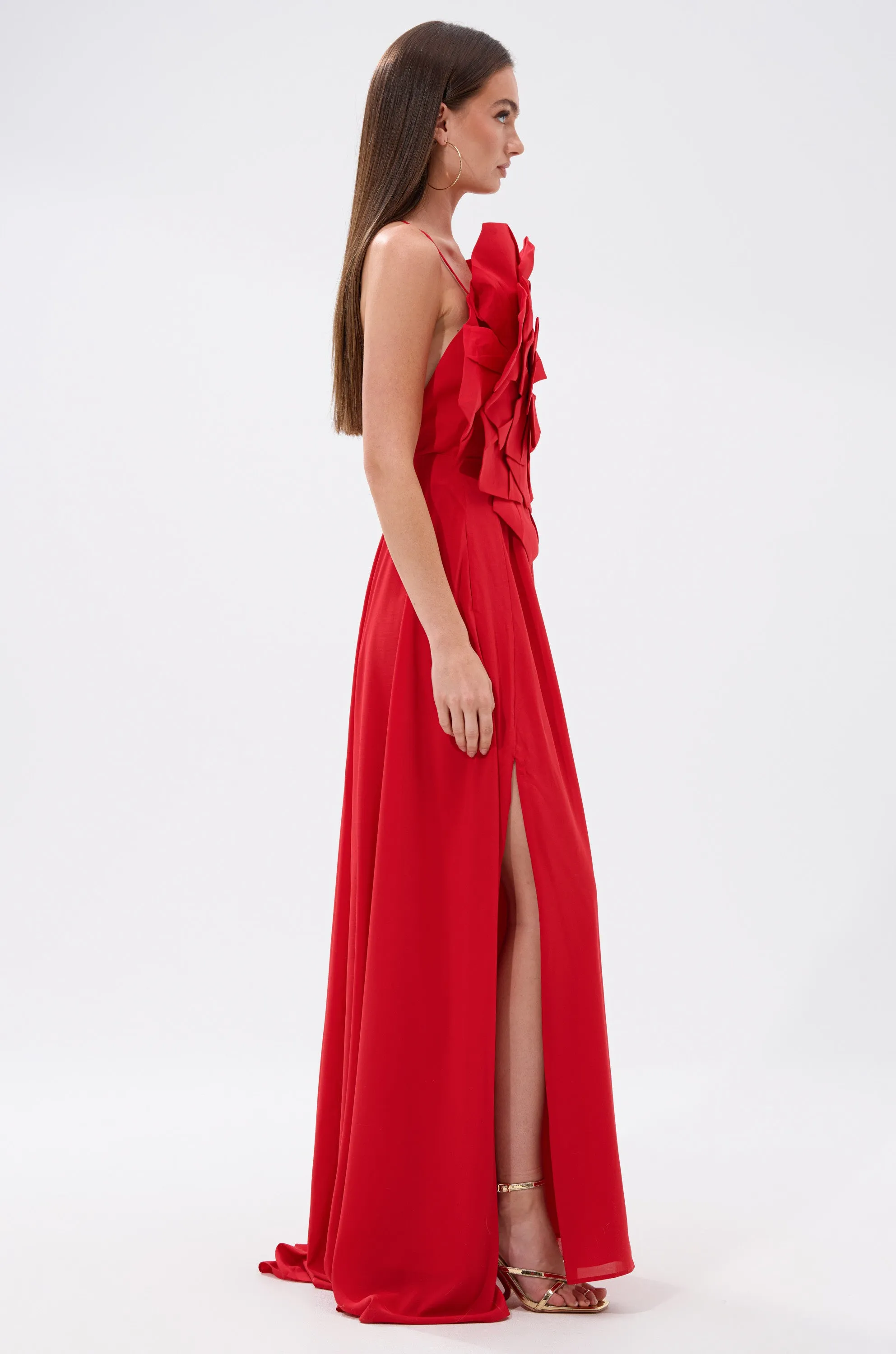 LANIE MAXI DRESS WITH FLOWER APPLIQUE sold by AKIRA product image thumbnail 5