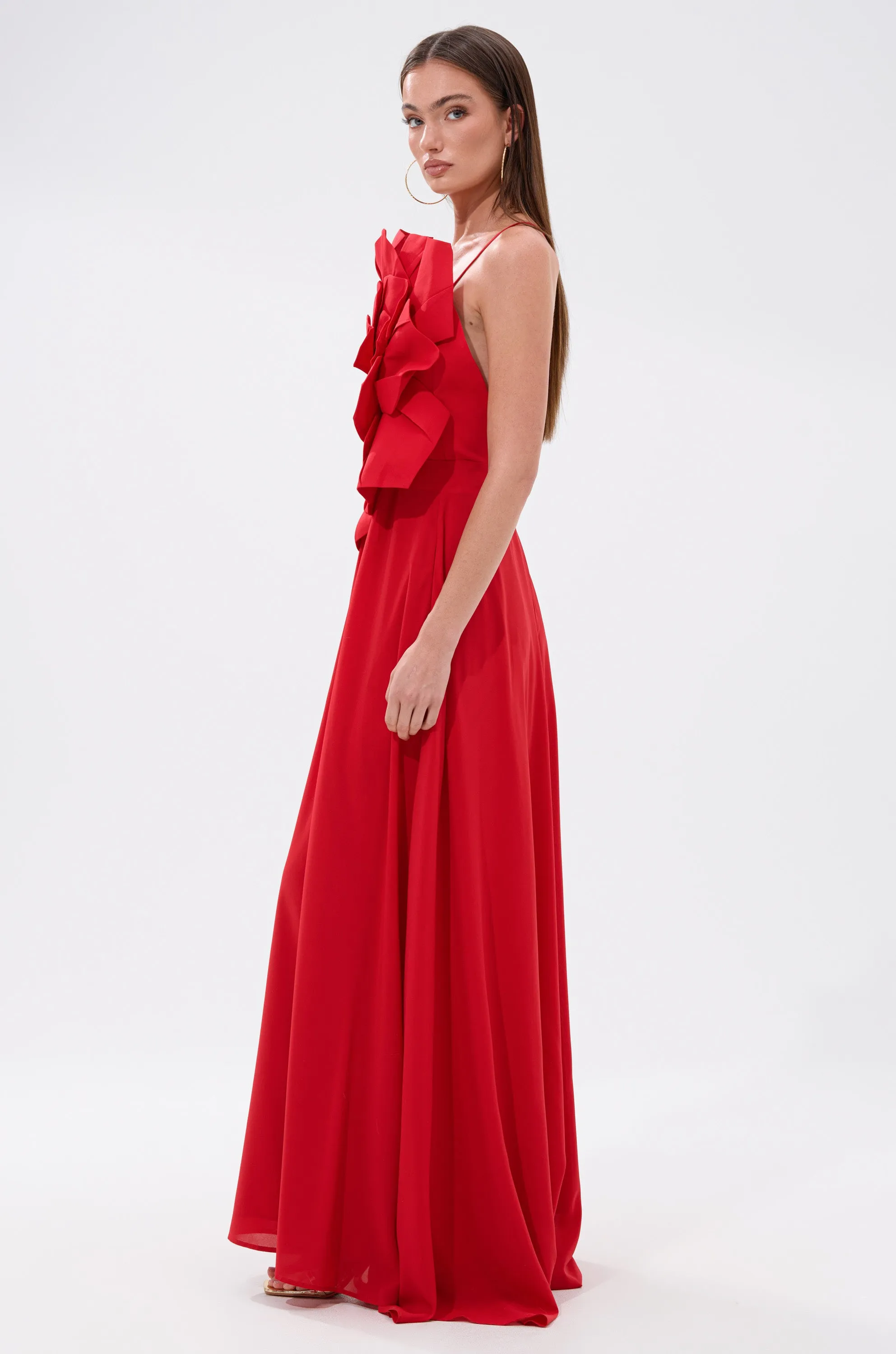 LANIE MAXI DRESS WITH FLOWER APPLIQUE sold by AKIRA product image thumbnail 4