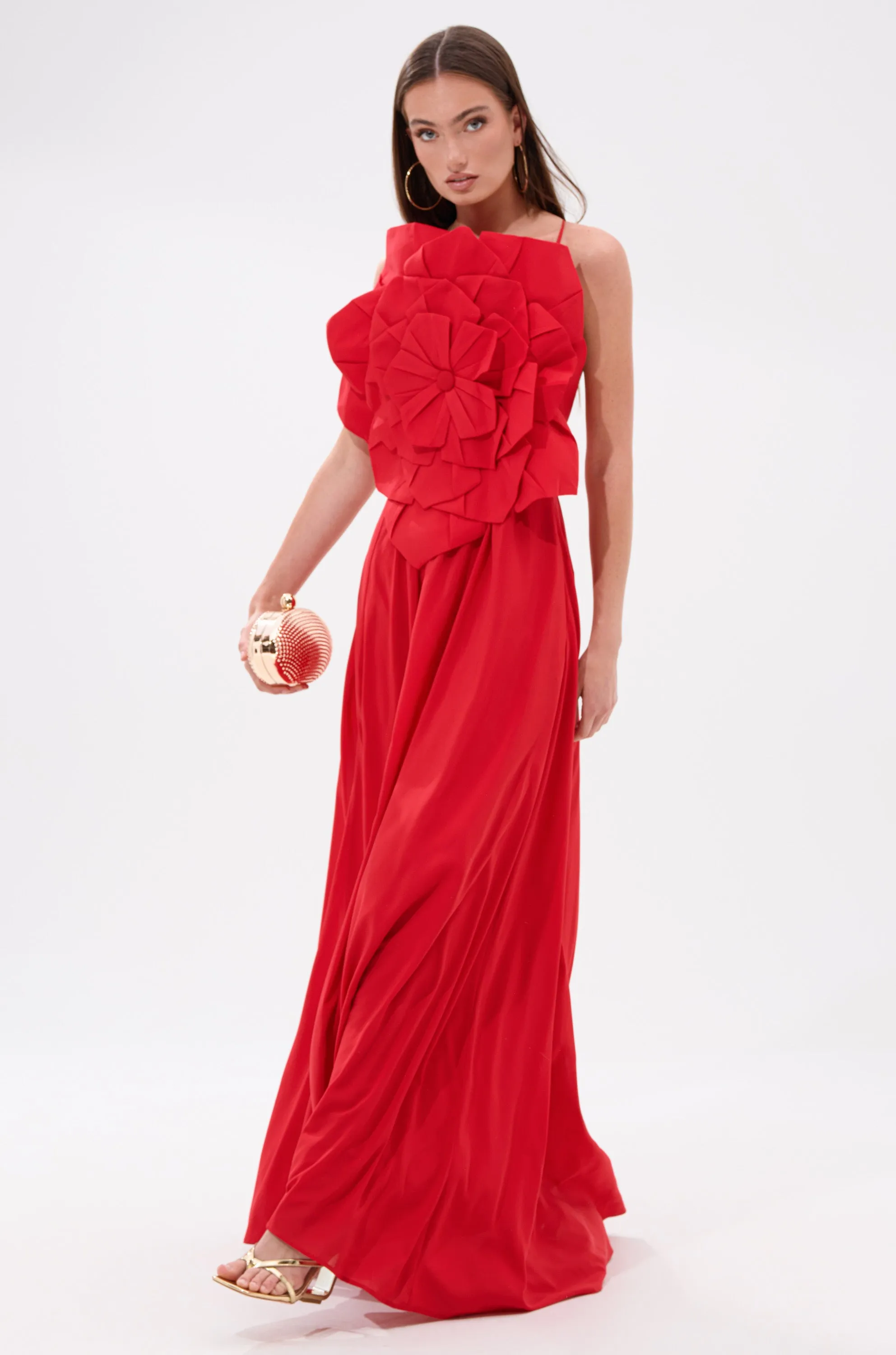 LANIE MAXI DRESS WITH FLOWER APPLIQUE sold by AKIRA product image thumbnail 2