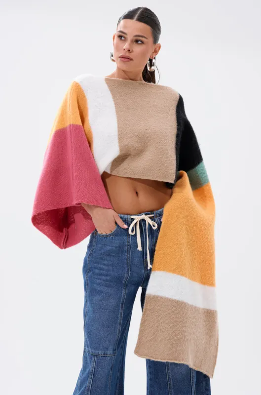 I LIKE IT LIKE THAT CROP ABSTRACT SWEATER sold by AKIRA