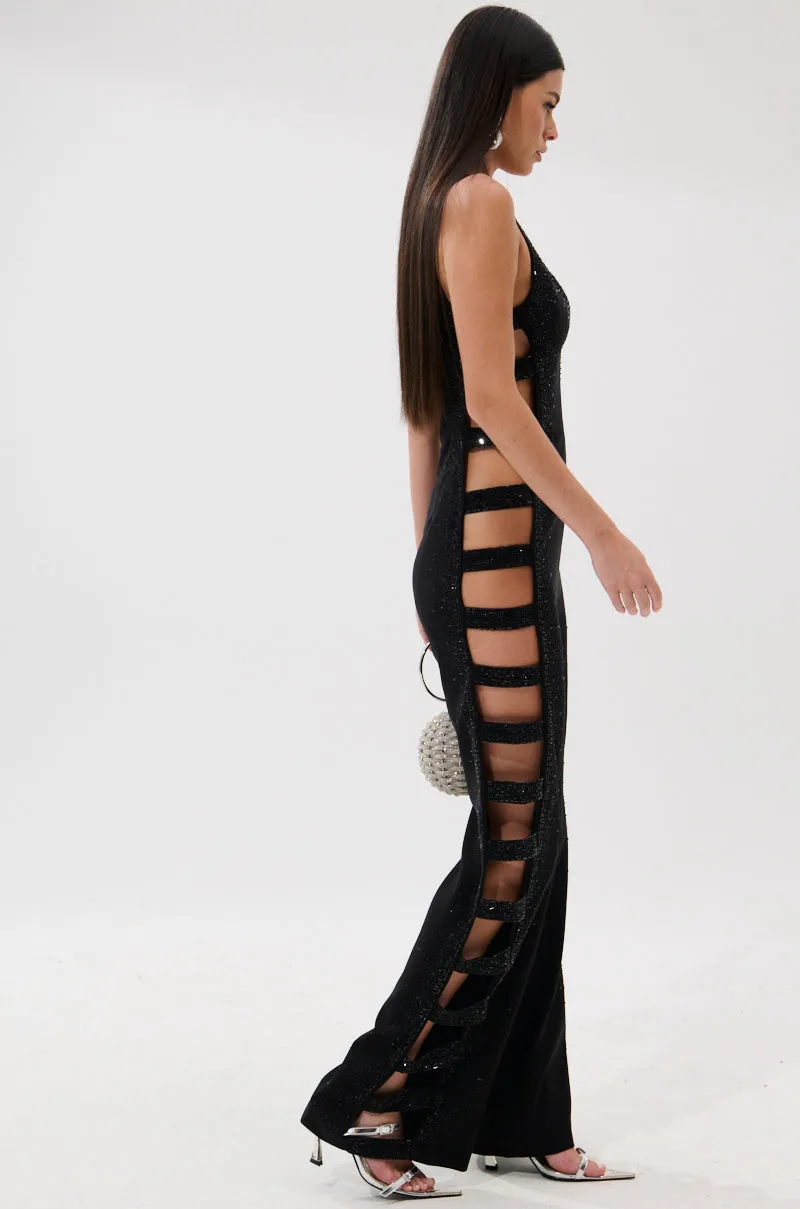 YOUR MAIN ONE CUTOUT JUMPSUIT WITH RHINESTONES sold by AKIRA product image thumbnail 3