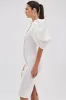 PURE JOY MIDI DRESS WITH DRAMATIC SLEEVE IN WHITE sold by AKIRA