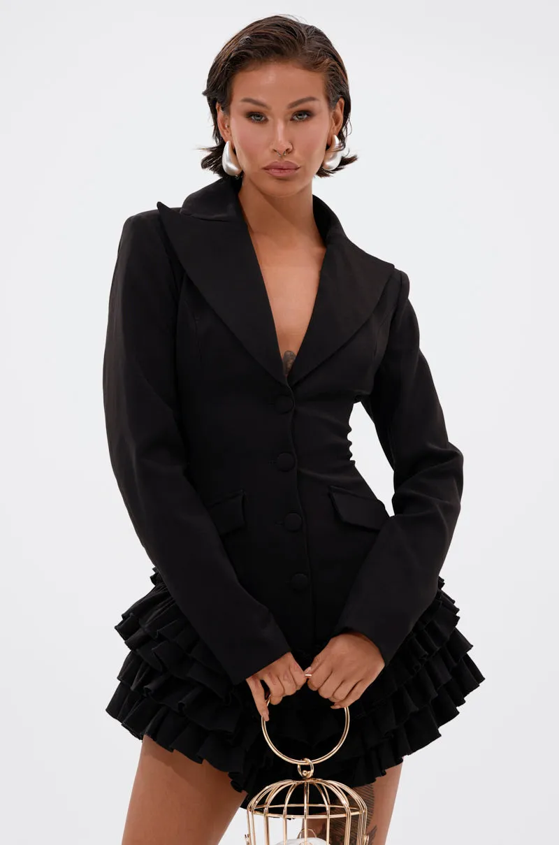 STRICTLY BUSINESS BLAZER ROMPER IN BLACK sold by AKIRA product image thumbnail 2