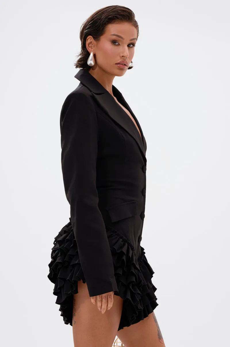 STRICTLY BUSINESS BLAZER ROMPER IN BLACK sold by AKIRA product image thumbnail 3