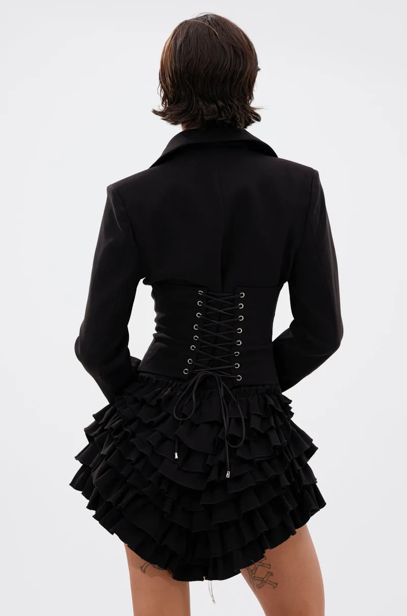 STRICTLY BUSINESS BLAZER ROMPER IN BLACK sold by AKIRA product image thumbnail 4