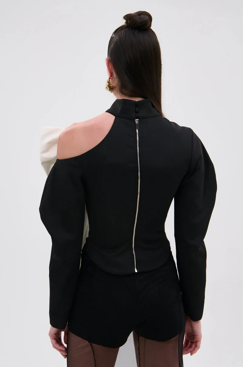 DAYANNE MOCK NECK BOW TOP sold by AKIRA product image thumbnail 5