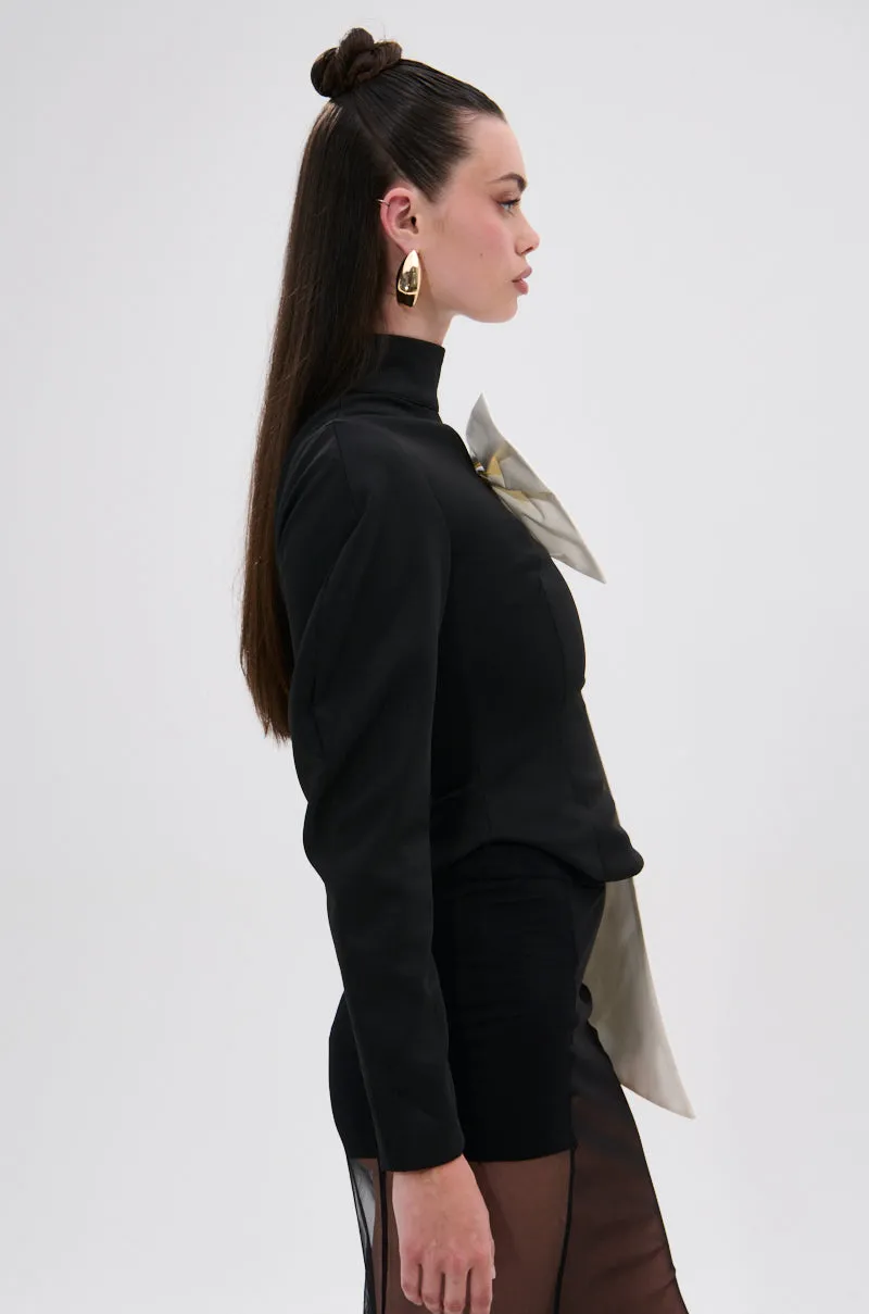 DAYANNE MOCK NECK BOW TOP sold by AKIRA product image thumbnail 4