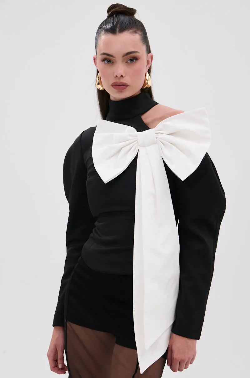 DAYANNE MOCK NECK BOW TOP sold by AKIRA product image thumbnail 2