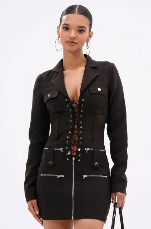A LITTLE BIT OF BUSINESS BLAZER DRESS sold by AKIRA