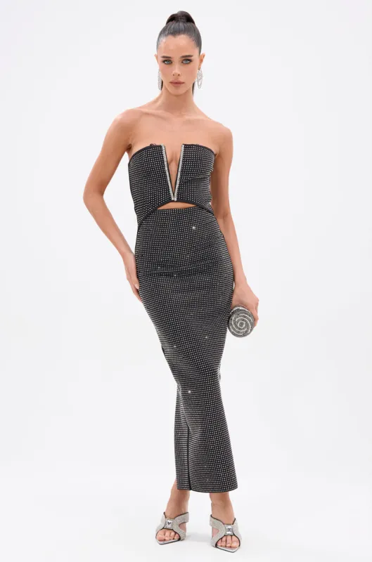 ALINA RHINESTONE MIDI DRESS sold by AKIRA