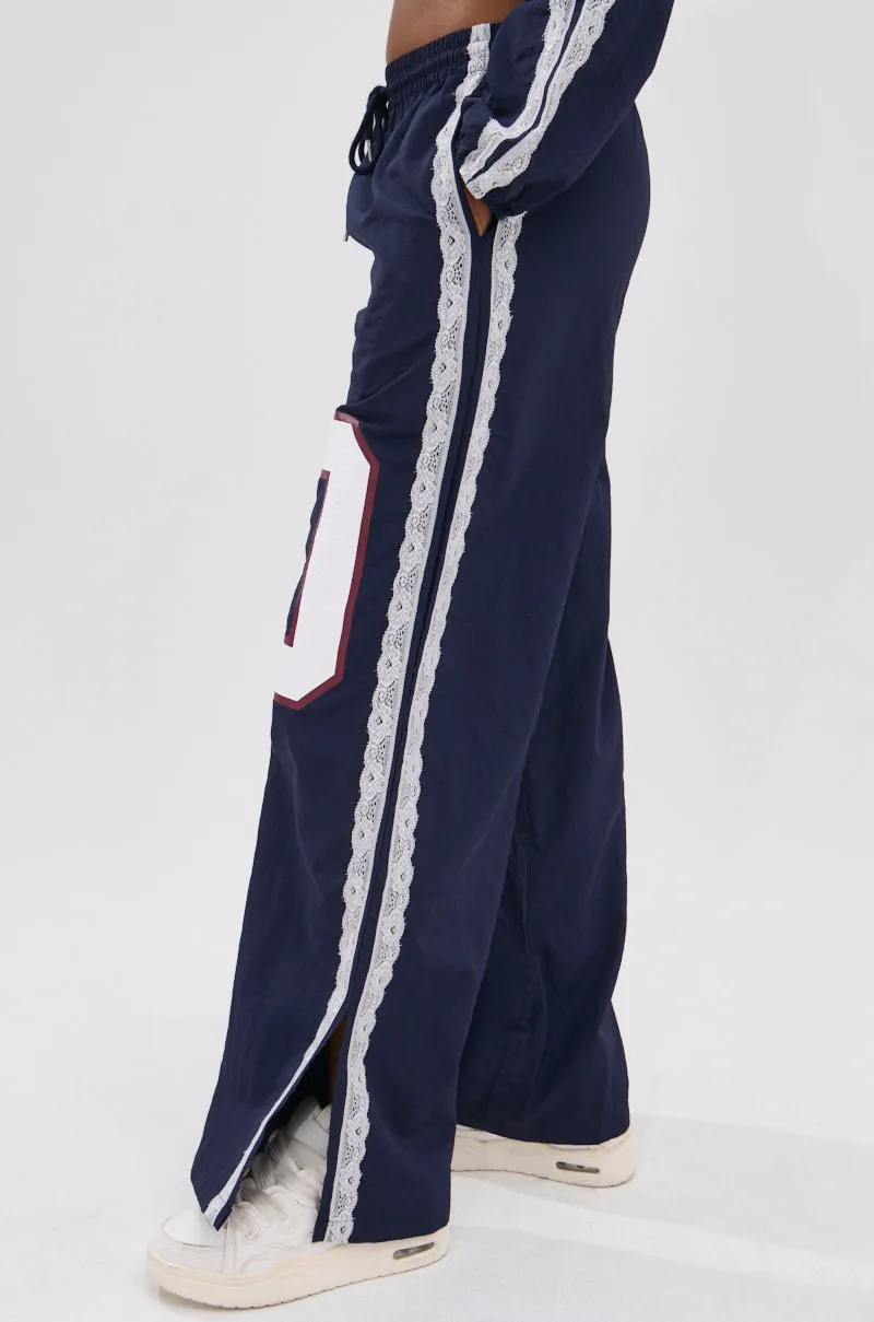 LACE TRIM NYLON TRACK PANT sold by AKIRA product image thumbnail 4