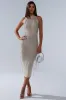 KEKE MIDI DRESS WITH RHINESTONE FRINGE sold by AKIRA