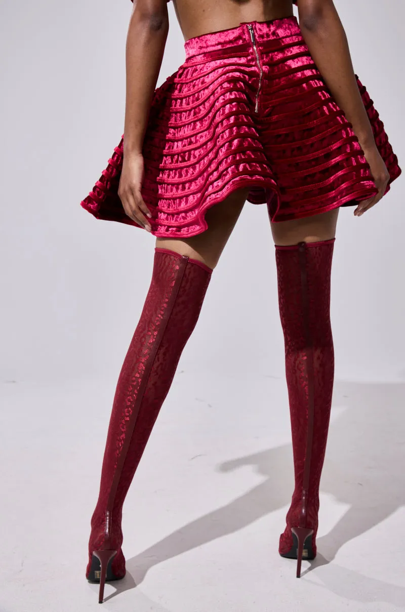 STAR OF THE SHOW VELVET MINI SKIRT sold by AKIRA product image thumbnail 4