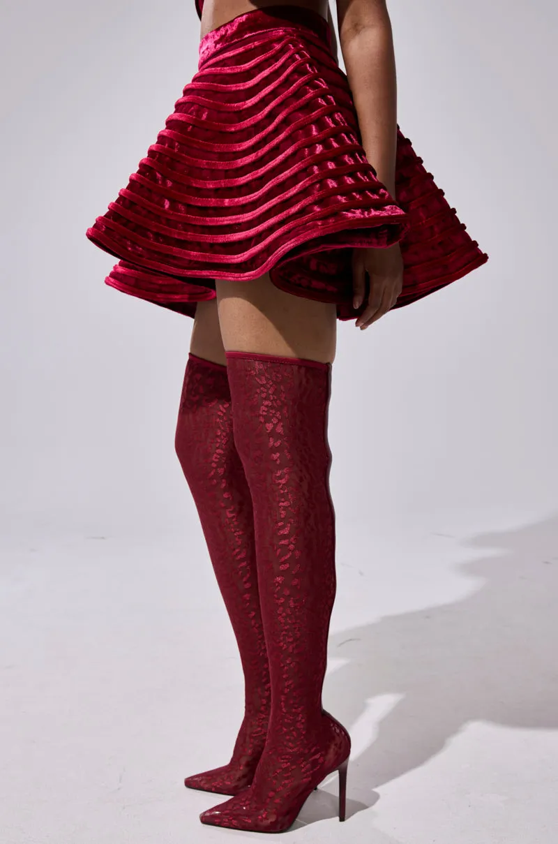 STAR OF THE SHOW VELVET MINI SKIRT sold by AKIRA product image thumbnail 3