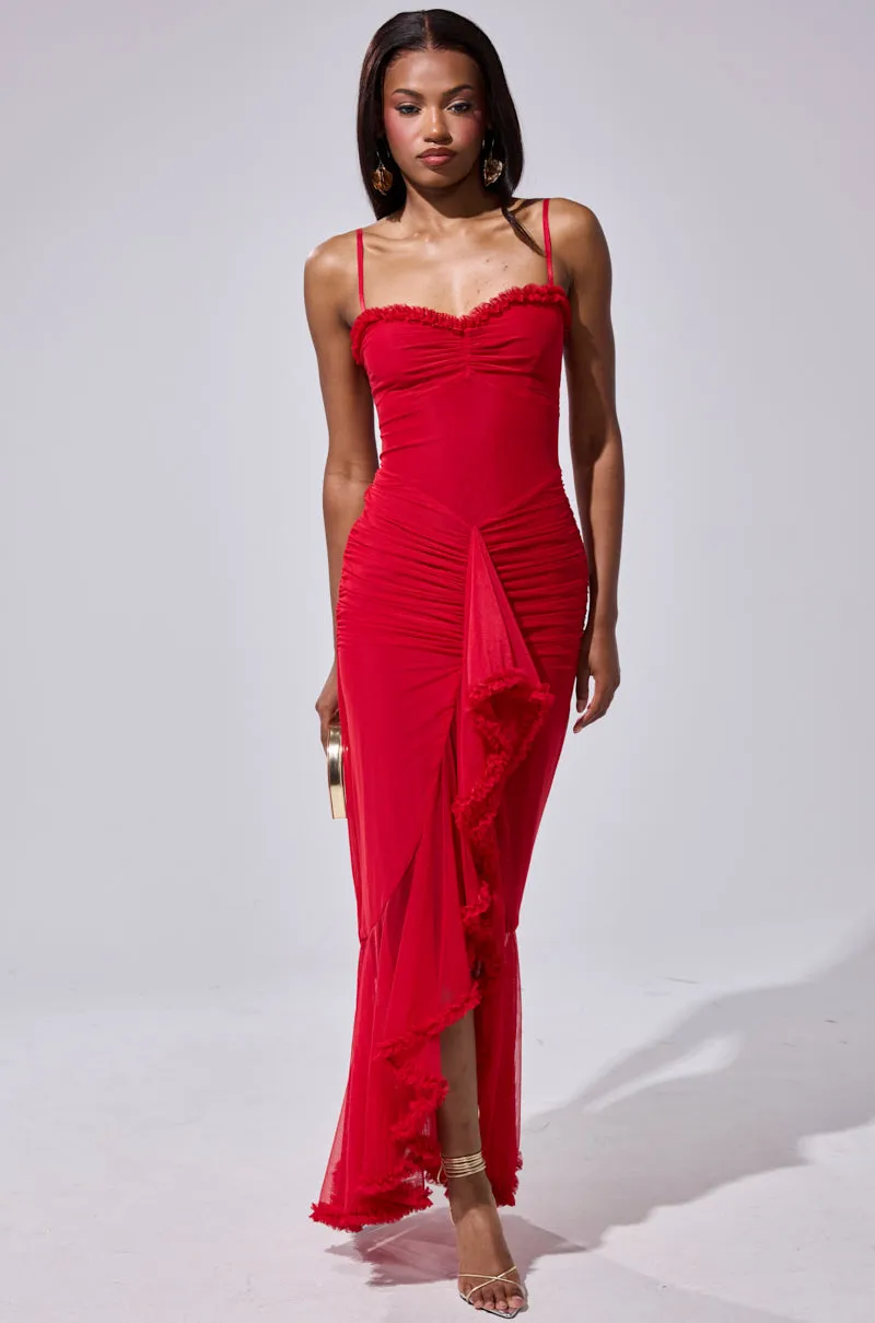 TATI RUFFLE MAXI DRESS IN RED sold by AKIRA product image thumbnail 2